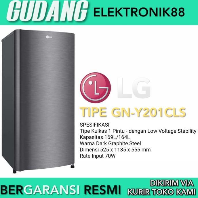 LG Kulkas 1 Pintu [164 L] GN-INV201SL - Platinum Silver - LG-GNINV201SL