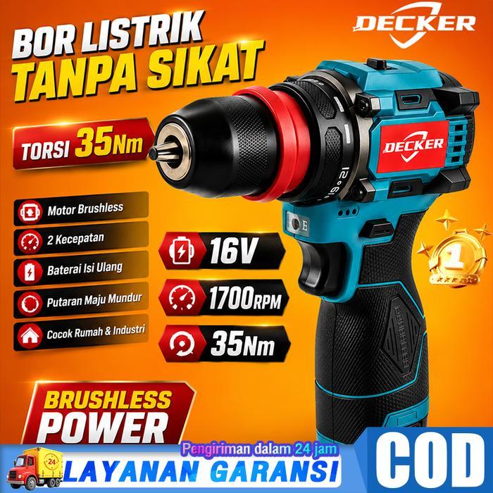 Decker Brushless Cordless Screwdriver 16.8V