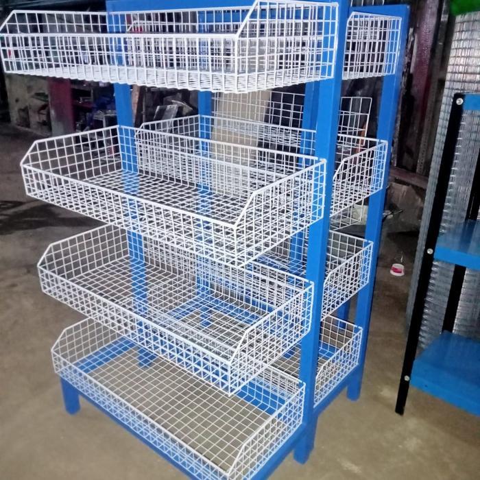 Rak Ciki Toko Warung Chiki Snack Ukuran Besar Serbaguna 4 Susun Murah