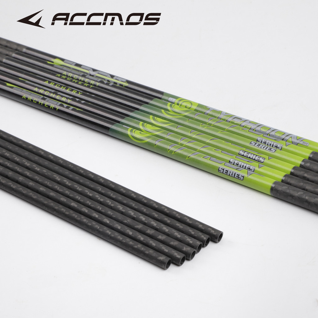 12pcs ID5.2MM ID6.2MM 3K Carbon Arrow Shaft GreenRed Logo Archery DIY Arrow Tube Shaft