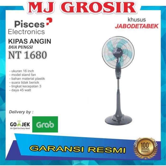 Ada Stok PROMO KIPAS ANGIN STAND FAN PISCES NT 1680 NT1680 KIPAS ANGIN BERDIRI
