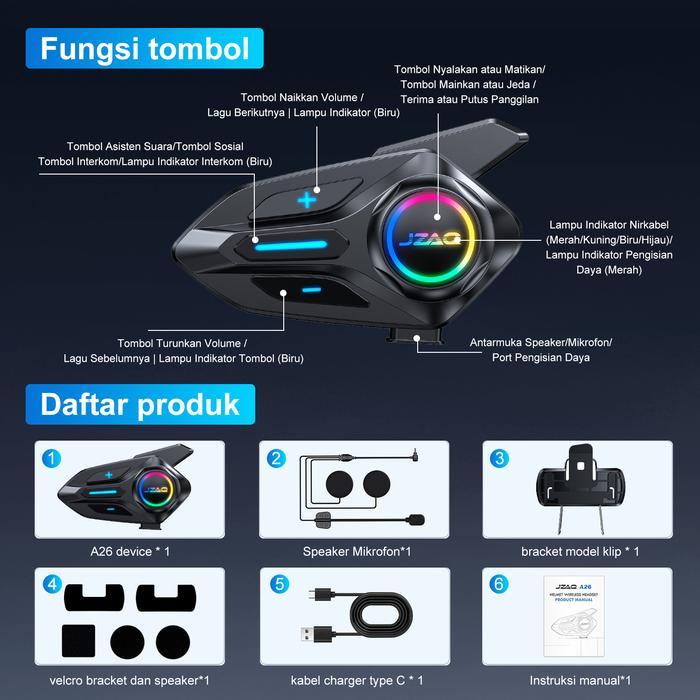 Terbaru Intercom Helm Motor Headset Helm Bluetooth/Intercom 2 Orang/Intercom Helm/Ip67