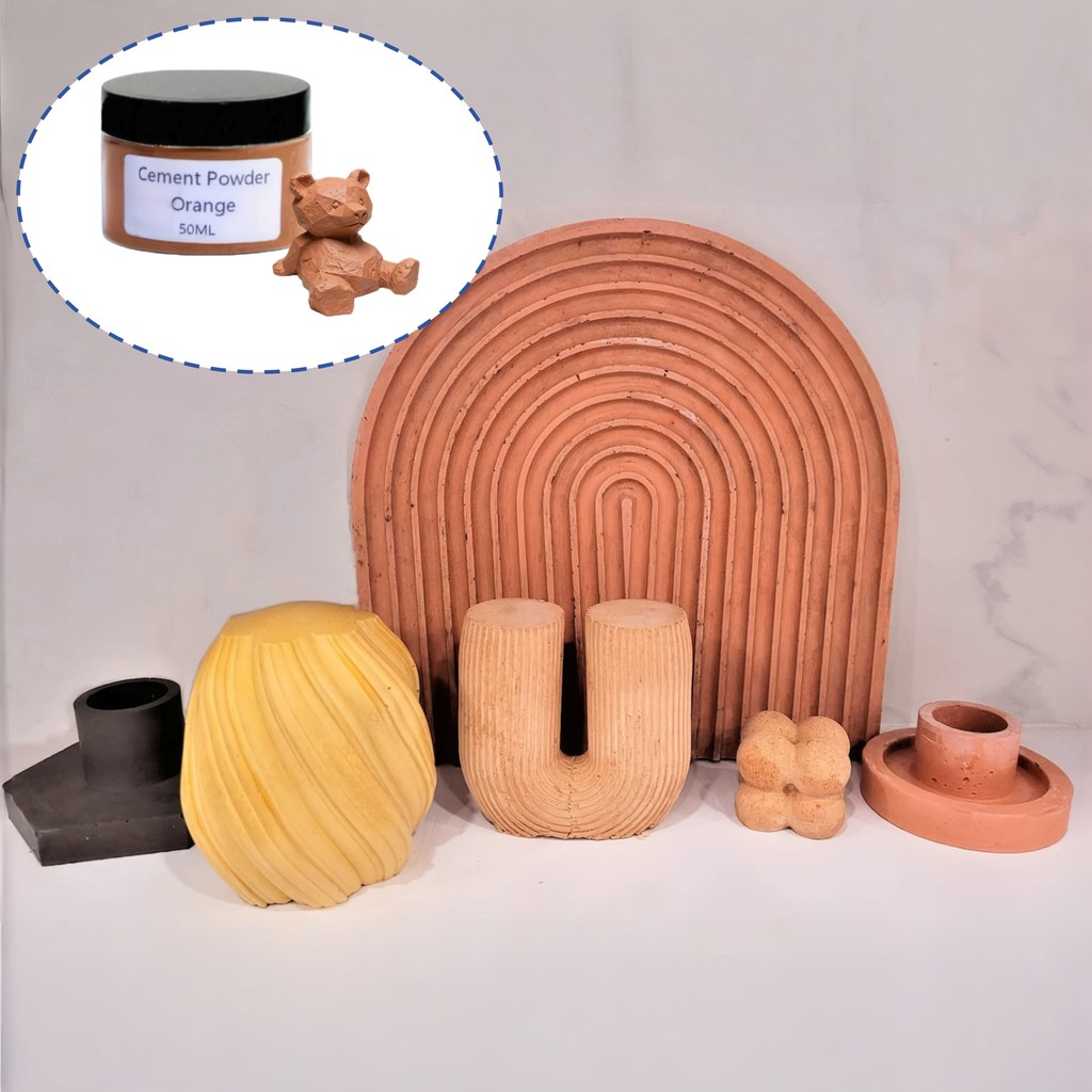 6Pcs 50ml Cement Powder Pigments, Gypsum Plaster Coloring Dye, Iron Oxide Pigment Powder, DIY