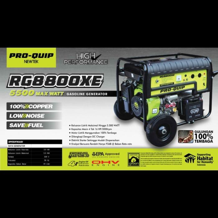 Genset Bensin Murni 5500 watt PROQUIP RG 8800 XE / PROQUIP RG8800XE