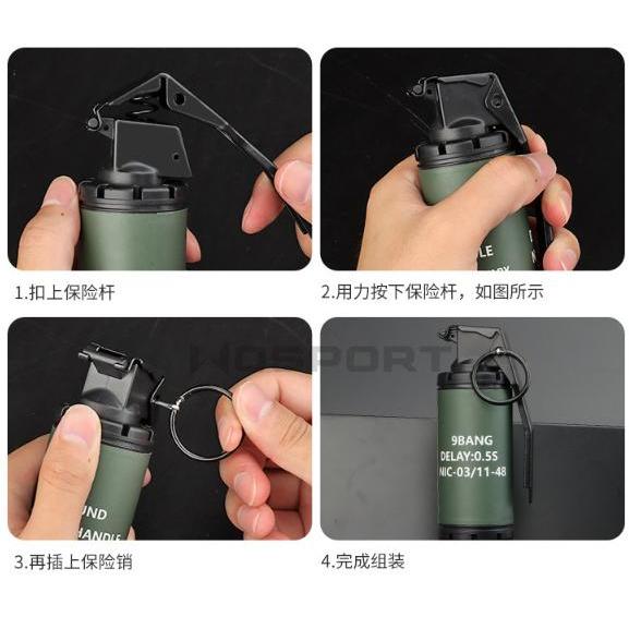READY Dummy Smoke Grenade With Trger Pouch Granat Tactical Bom Asap