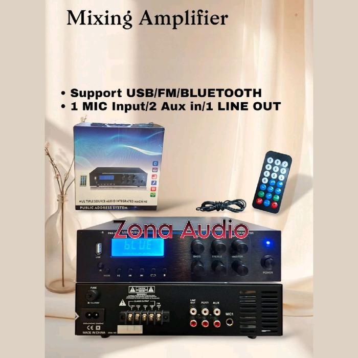 Amplifier Mixing Public Address PAS 80u 80 Watt Usb Bluetooth Amplifier Matching Garansi Original