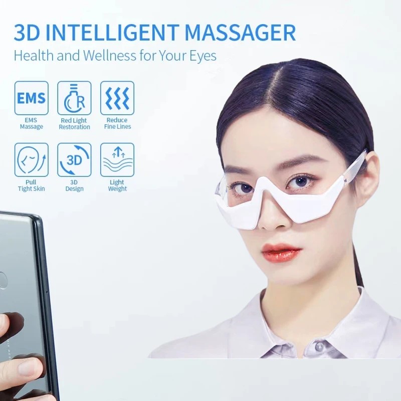 EMS Eye Massager Red Light Therapy Anti-Aging Eye Massager Hot