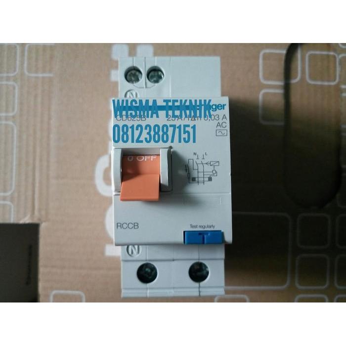 Elcb / Rccb 2P 25A Hager Type Cd625B