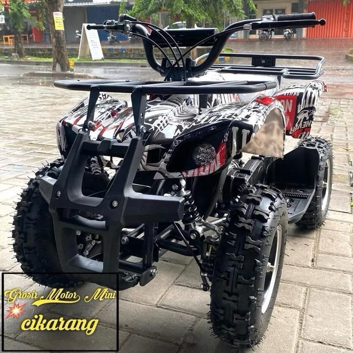 ATV MINI HUNTER 50CC "Ring 6" MESIN 2TAK PULLSTART - Hitam Motif