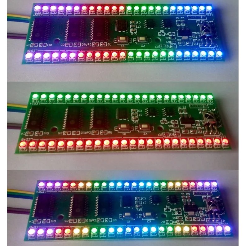 LED Indicator RGB MCU Display Pattern Dual Channel 24 LED VU Level Indicators Meter FOR Amplifier