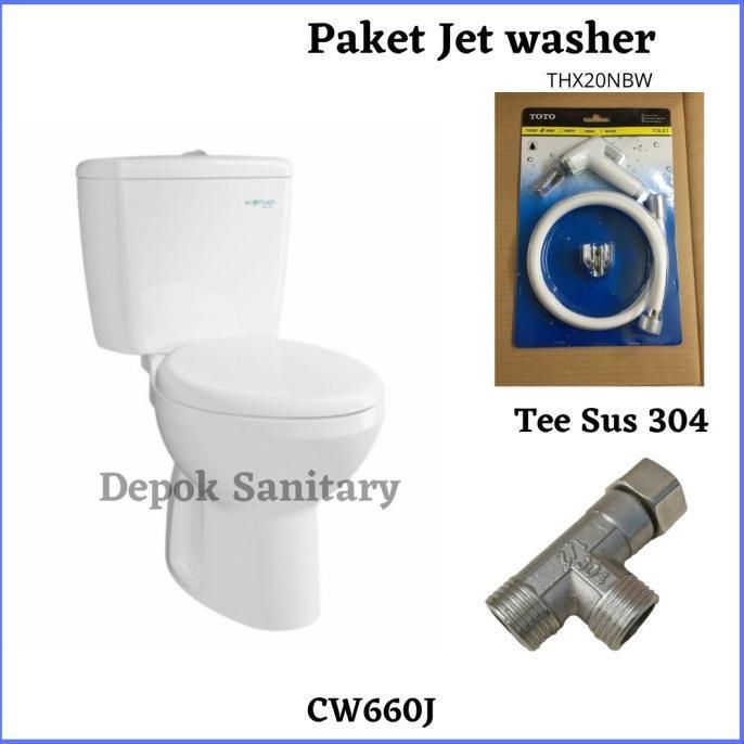 PAKET LENGKAP CLOSET DUDUK TOTO CW660J CW 660 J / KLOSET DUDUK TOTO TERPERCAYA