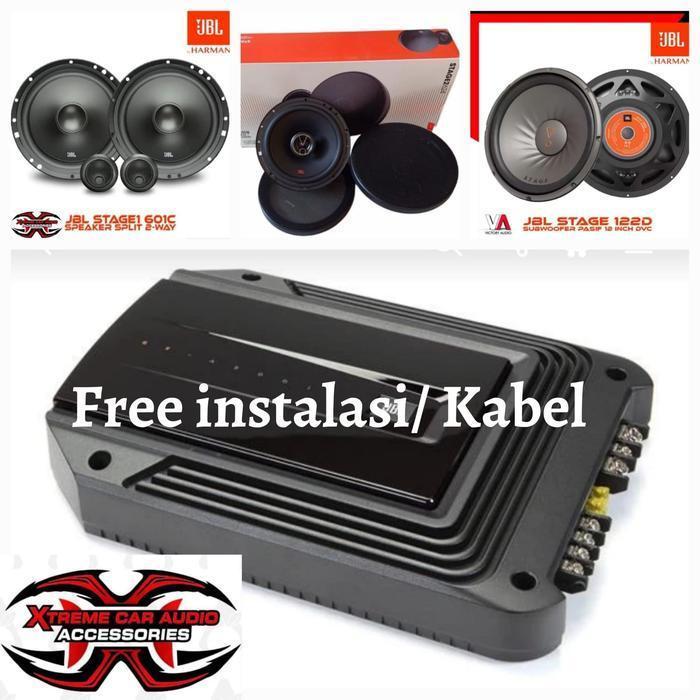 Paket Audio Mobil Full Sett Jbl dengan Power 4 Chanel Gto Gx-A 604, Speker Split 2 Way Jbl Stage 2-6