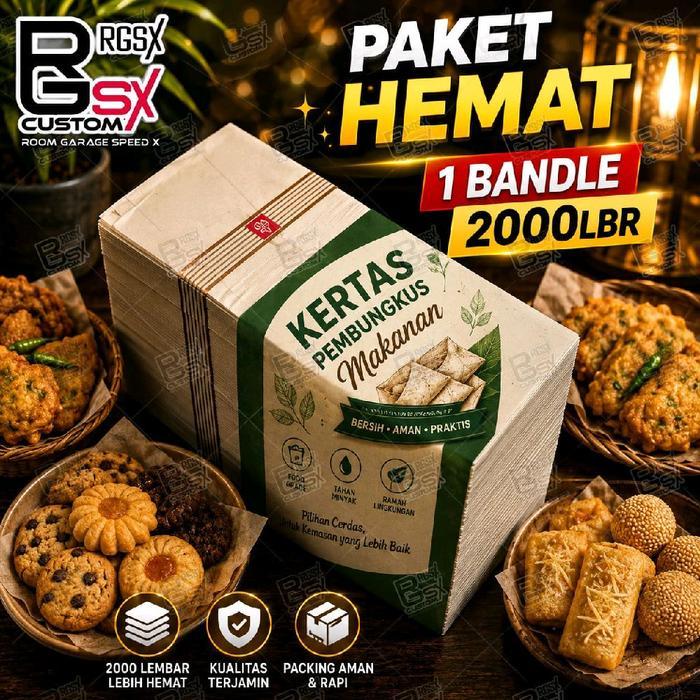 Sale Kertas Pembungkus Makanan M Pabrikan 1 Bundle Kwalitas Premium Paper Manis Terlaris