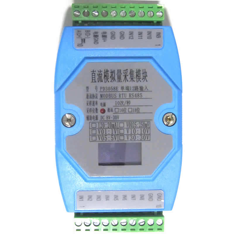 12 CHANNEL WITH OLED DISPLAY 0-20MA/4-20MA/0-5V/10V 30V ANALOG ACQUISITION MODULE MODBUS ISOLATION
