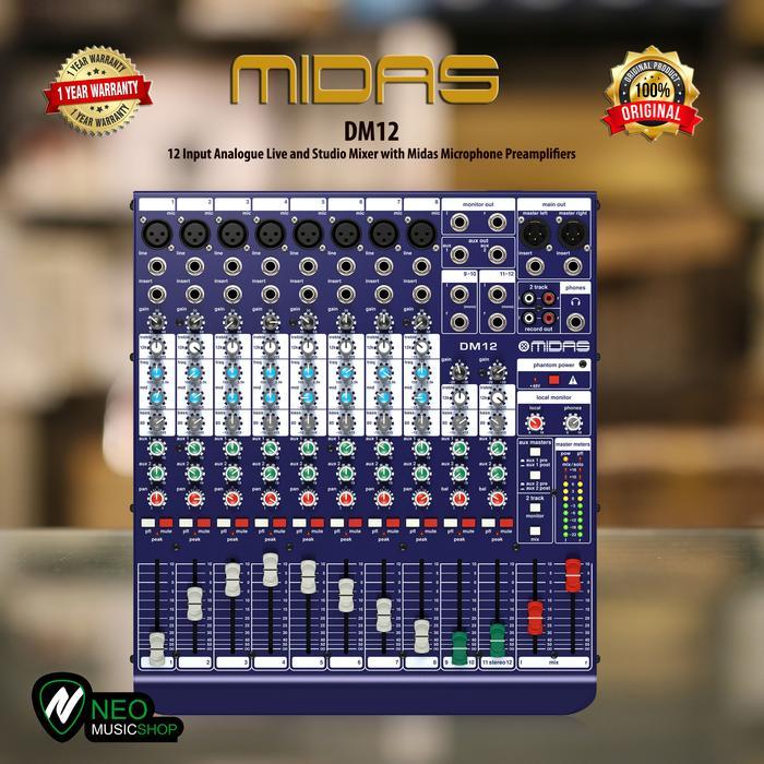 Mixer Midas DM12 12 Channel Original Bergaransi Resmi