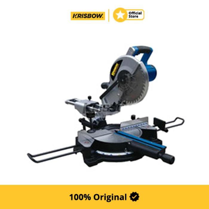 Krisbow Mesin Gergaji Mitre 255 mm 1900 Watt Irms1001 Miter Saw Wood Cutter Potong Kayu Workshop Car