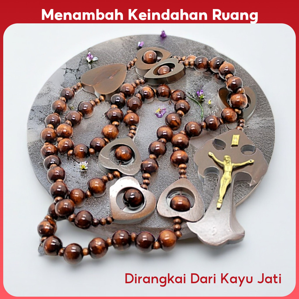 Rosario Dinding Katolik / Pajangan Rosario Dinding / Rosario Ukuran Besar / Rosario Ukuran Jumbo