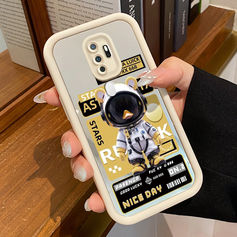 Casing Hp Untuk OPPO A5 2020 OPPO A9 2020 Case Bebek Astronaut Kasing Mirror Cesing Akrilik Silikon 