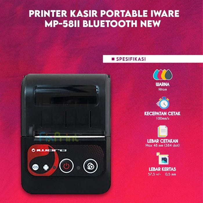 TERMURAH Printer Thermal Mobile Bluetooth MP58II RPP02N Printer Kasir Portable