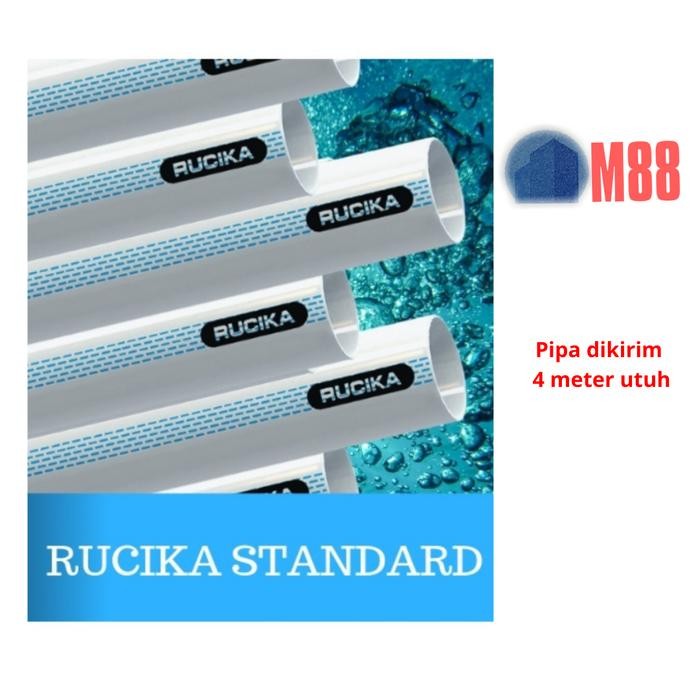 Pipa Rucika Standard 6 Inch Aw Per Batang 4 Meter - Putih Biru Wavin