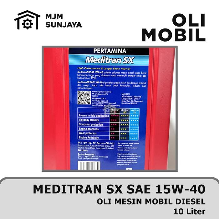 OLI PERTAMINA MEDITRAN SX 10 LITER SAE 15W-40 DIESEL SOLAR 15W40 10LITER