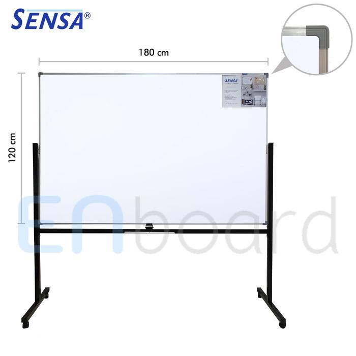 Papan Tulis Whiteboard Standing Magnet Double Face Sensa 120 X 180 Cm