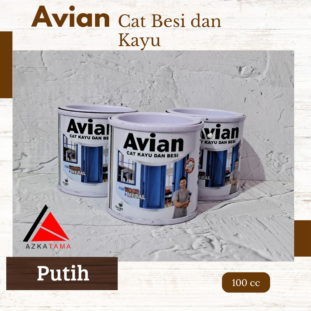 Azkatama Paint Cat tembok Besi dan Kayu Avian putih 100 cc