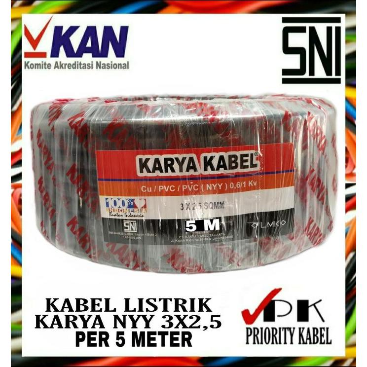 Karya Kabel Nyy 3X2,5 3X2.5 (Per 5 Meter)