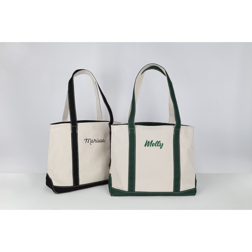 Embroidered Tote Bag, Custom Canvas Tote Bag, Boat Tote, Beach Bag, Personalized Bridesmaid