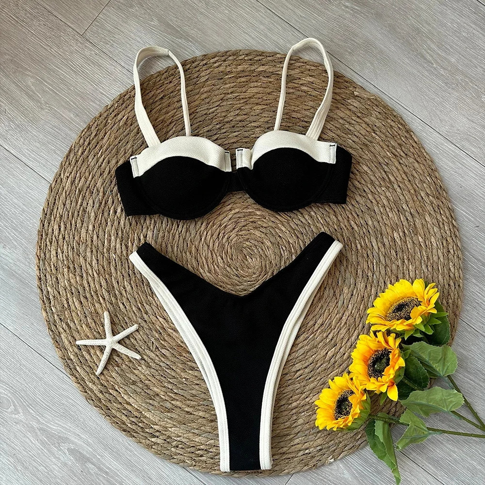 Patchwork Micro Bikini Push Up Women Swimsuits 2025 Sexy Female Swimwear Brazilian Bikini Set Thong