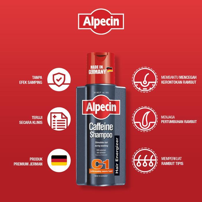 kfx2- Alpecin Kafein Shampo / Tonik - Rambut Rontok Pada Pria