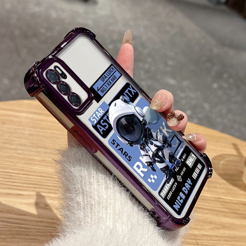 Casing Hp Untuk OPPO A16 OPPO A16s OPPO A54s Case Mawar Case astronot NASA Kasing gaya Limited Cesin