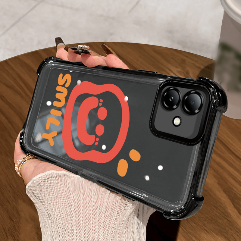 Casing Hp untuk Infinix Smart 20 Case Wajah tersenyum abstrak Kasing Bernapas Cesing  AirbagKesing S