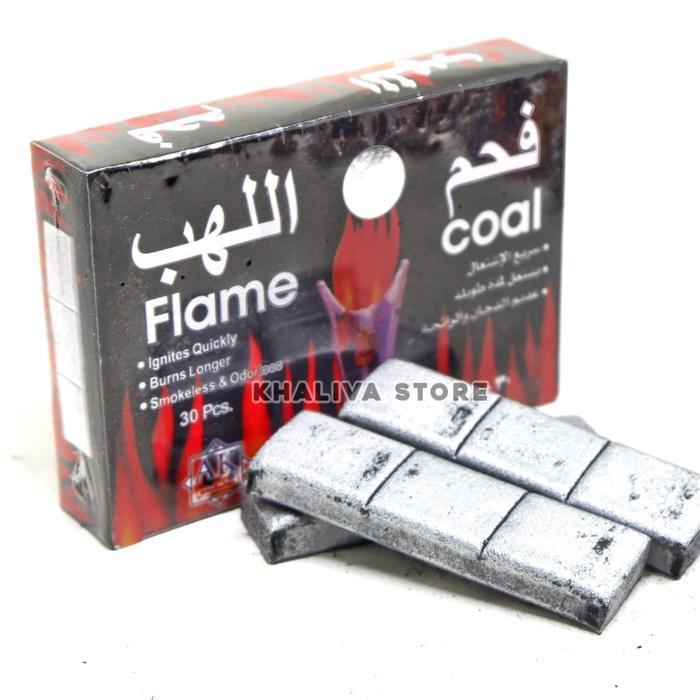 Arang Silver Flame Coal Areng Bukhur Bara Dupa Gahru Kemenyan 30pcs