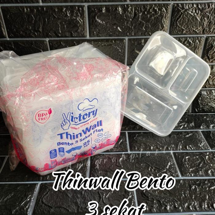 Lunch box Bento 3 sekat / Thinwall bento 3 sekat ( per pack )