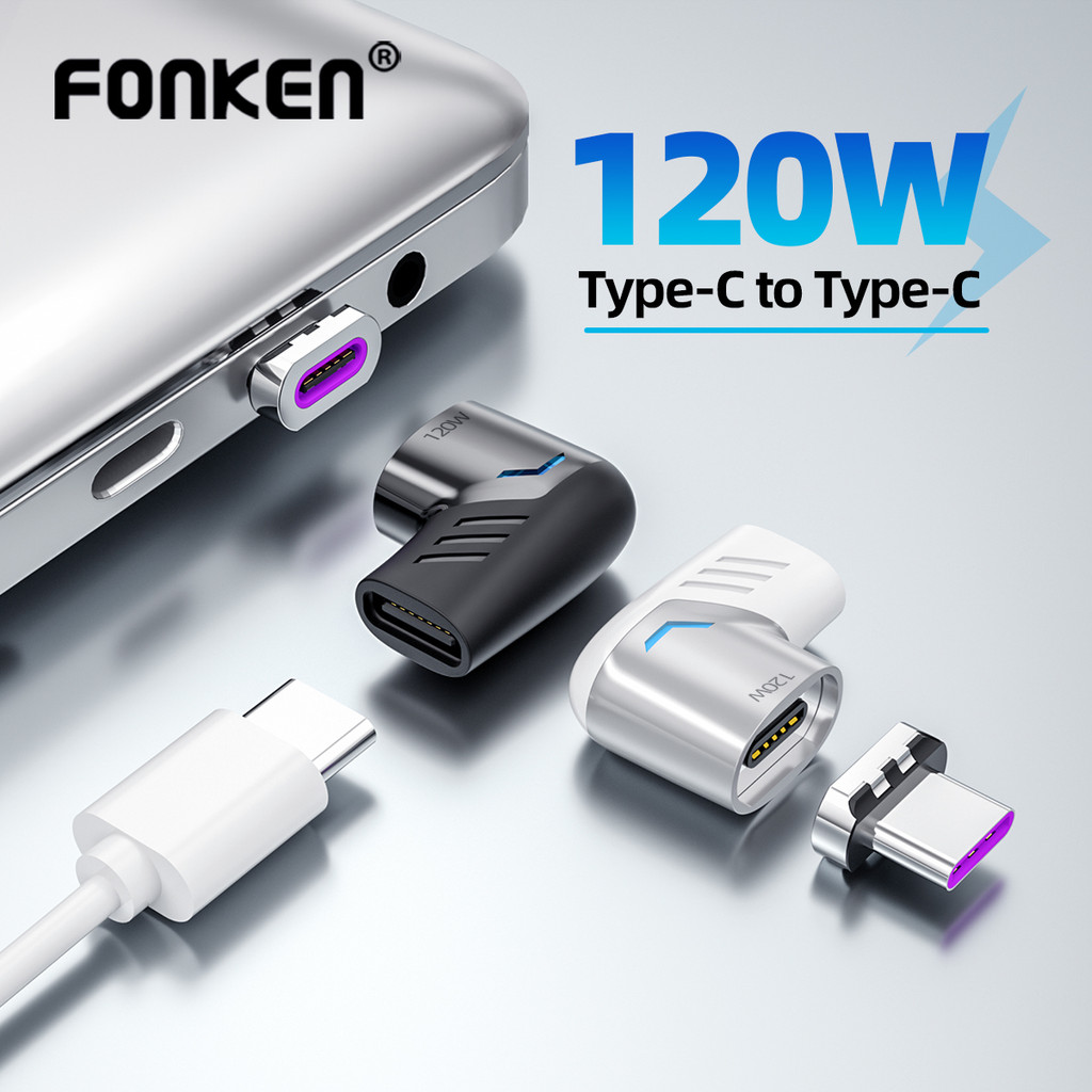 120W USB C To Type C Magnetic Adapter for Macbook Fast Charge Usb Type C Magnet Converter Magnetic