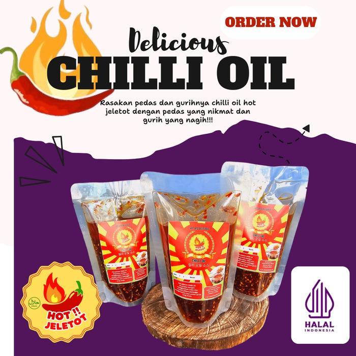 NEW Chilli oil hot jeletot kemasan 150 gram pedas enak gurih nagih Dimsum Saus Chili Masakan