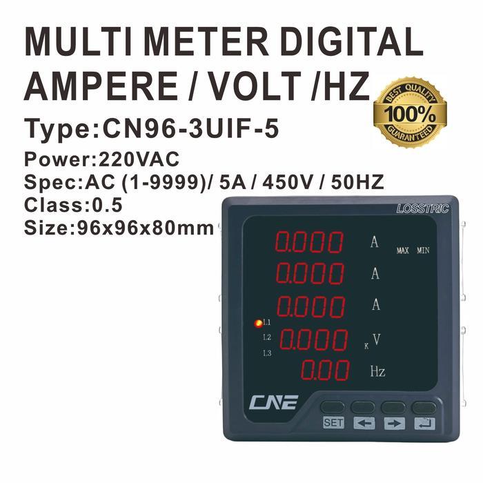 Volt / Ampere / Hz Multi Meter Digital 96X96Mm 3 Phase Multi Meter / 3-Pahase Current / Voltage /