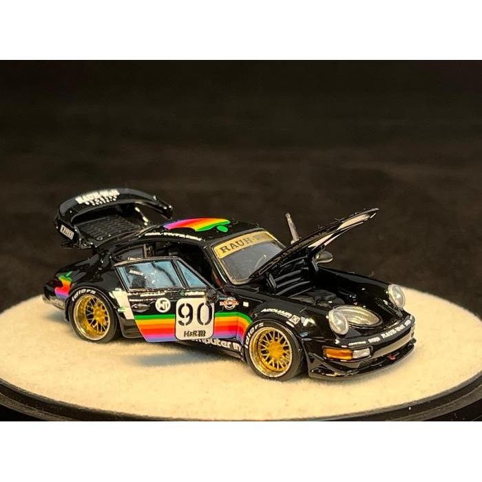 Ready PGM 1/64 RWB 964 Black Apple Exclusive Box Diecast Mobil Mainan Miniatur