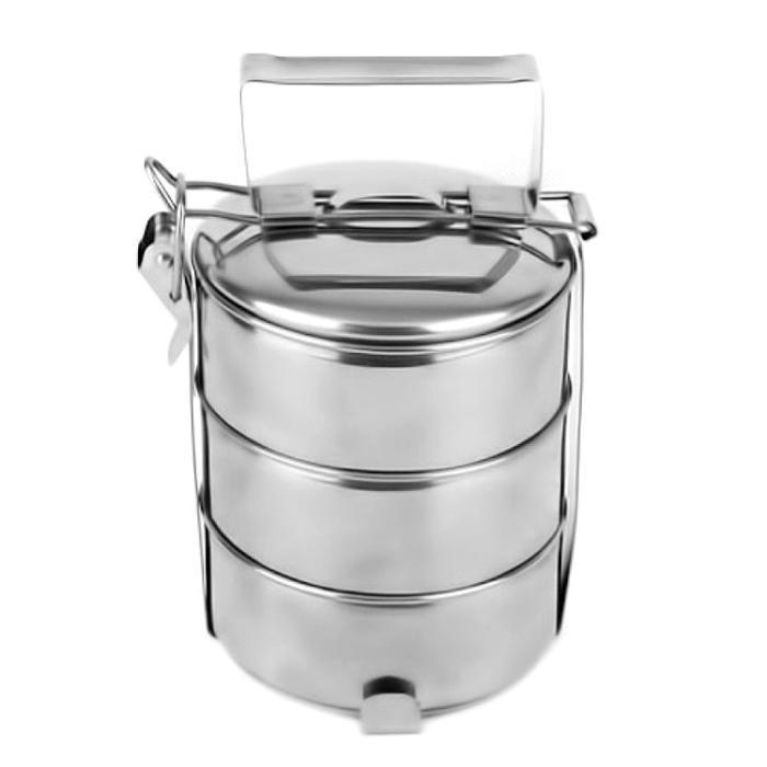 Ada Stok Lunch Box Rantang Kotak wadah Bekal Makan Siang 3 Susun Mini Stainless
