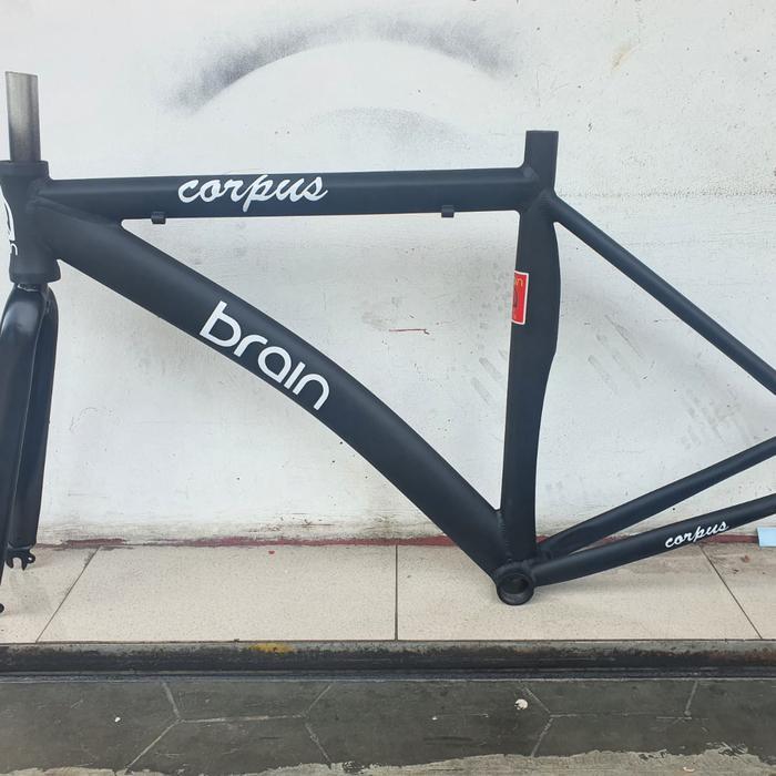 Frame Fixie Alloy Brain Corpus Murah Frameset 700C Fixed Gear Hitam Pasti Promo