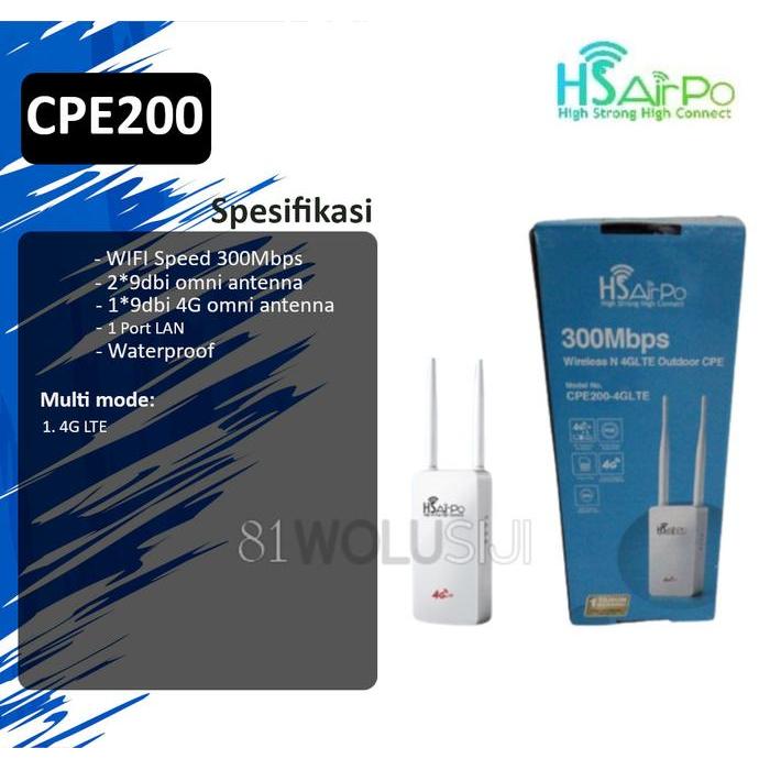 Hsairpo Cpe200 Modem 4G Lte Wireless N 300Mbps 2.4Ghz Modem Outdoor Router