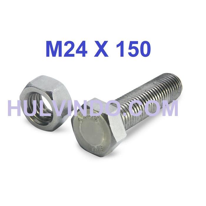 BAUT MUR HEX STAINLESS STEEL 304 M24 X 150 Sale 15%