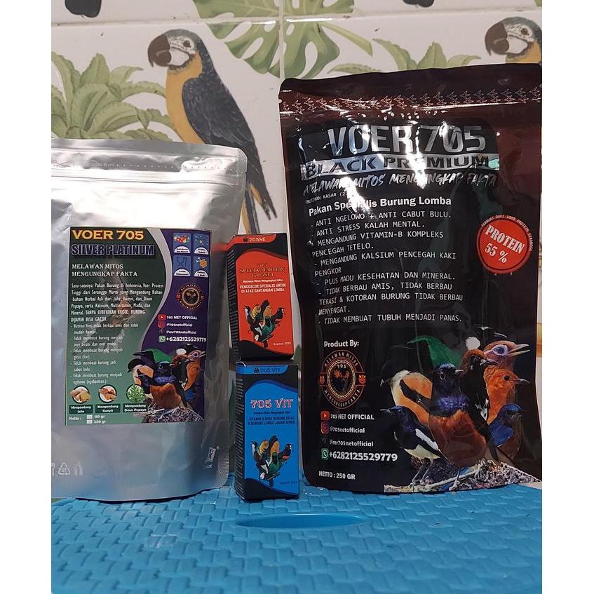 BUNDLING 705 705VIT+ Paket Bundling Empat Botol Vape Liquid Nikotin, Tiga Varian Rasa dan Satu Bonus