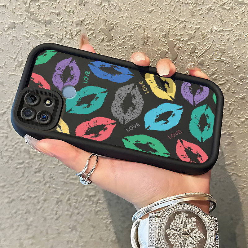 Casing Hp untuk Realme C25 C25s C21 C21Y C25Y C12 C15 Narzo 20 30A 50A Case Bekas Bibir Warna-warni 