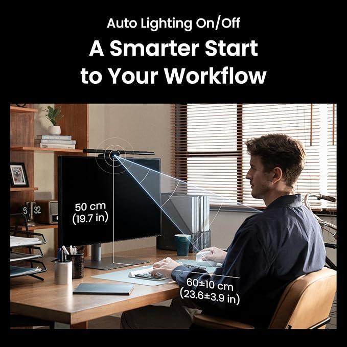 BenQ ScreenBar Pro LED Monitor Light Bar Lampu Monitor - Ultrawide Lighting, Motion Sensor,