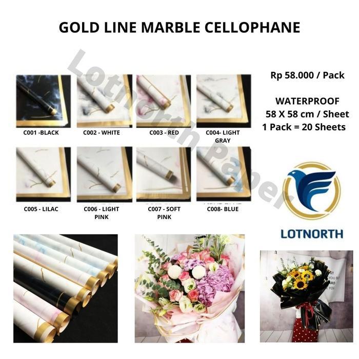 Gold Line Marble Cellophane Promosi Termurahh
