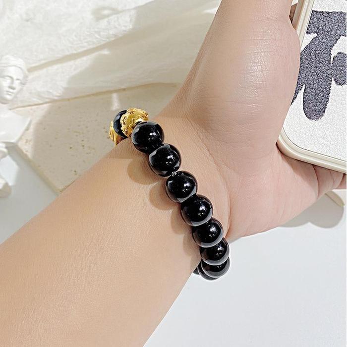 OLEVS Gelang Manik Gelang Tangan Pria Gelang Tangan Wanita 15 Manik-manik Keberuntungan