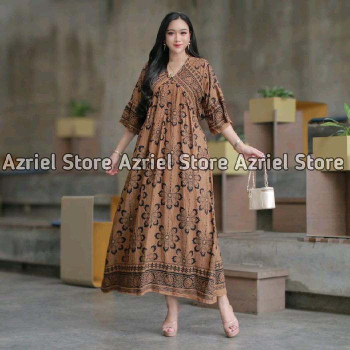 DRES BILQIS Bahan Rayon Premium Busui Friendly Resleting Depan