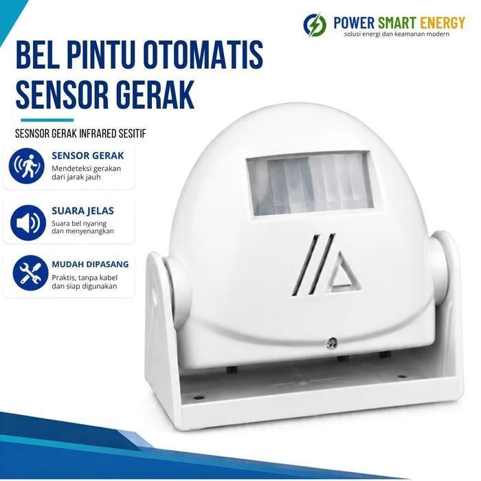 Bel Selamat Datang Sensor Gerak PIR 38 Suara Bel Pintu Otomatis Untuk Toko Rumah Kantor Putih Bell
